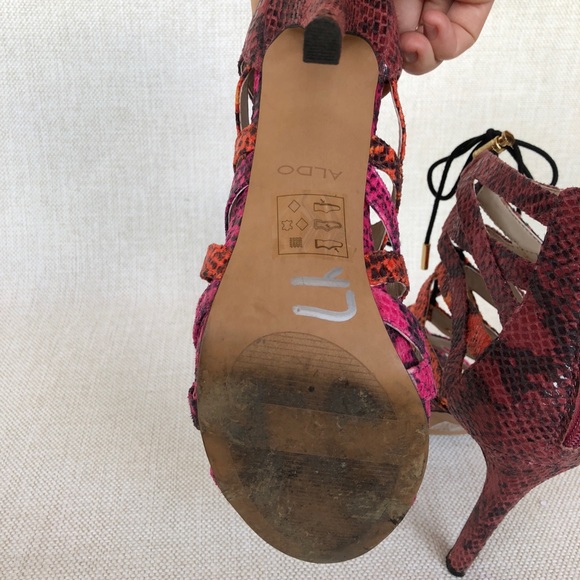 ALDO neon snake 🐍 print strappy stilettos 👠 - Picture 5 of 6